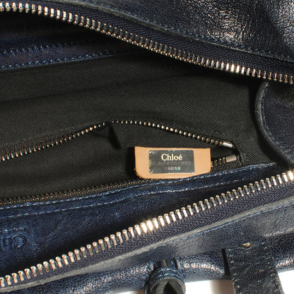 Chloe Leather Saskia Satchel Navy 7 of 7