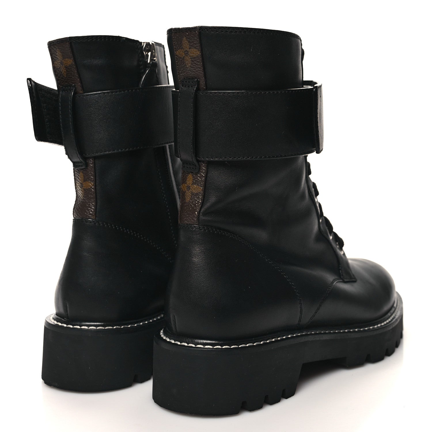 Louis Vuitton Calfskin Territory Flat Ranger Boots 38.5 Black 4 of 9