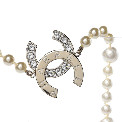 Chanel x Pharrell Williams Pearl Crystal CC Necklace Gold 5 of 6