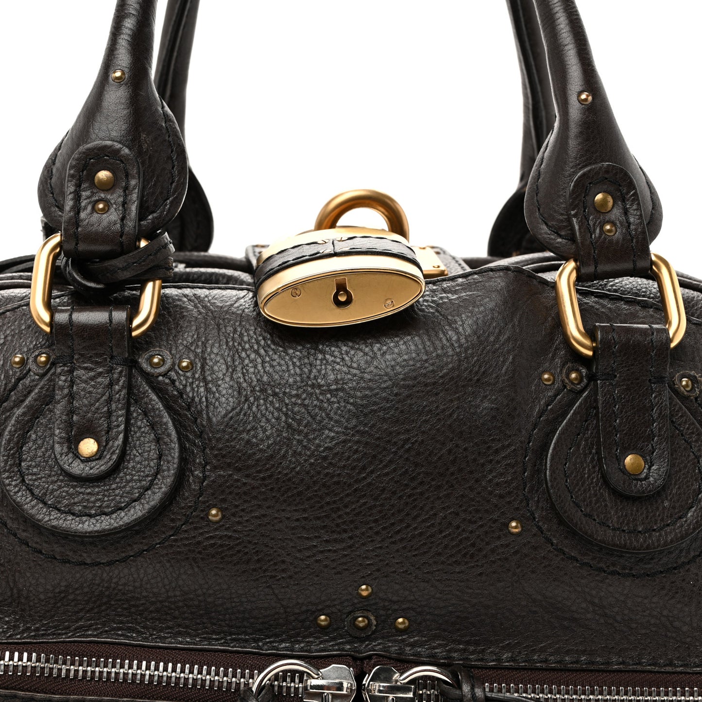 Calfskin Paddington Double Zip Bowler Chocolate