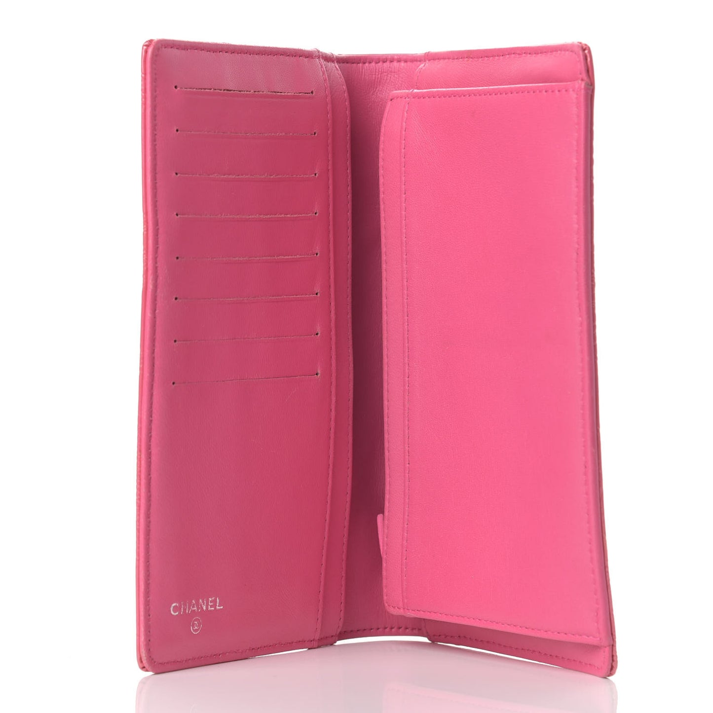 Patent Calfskin Lucky Symbols Yen Wallet Pink