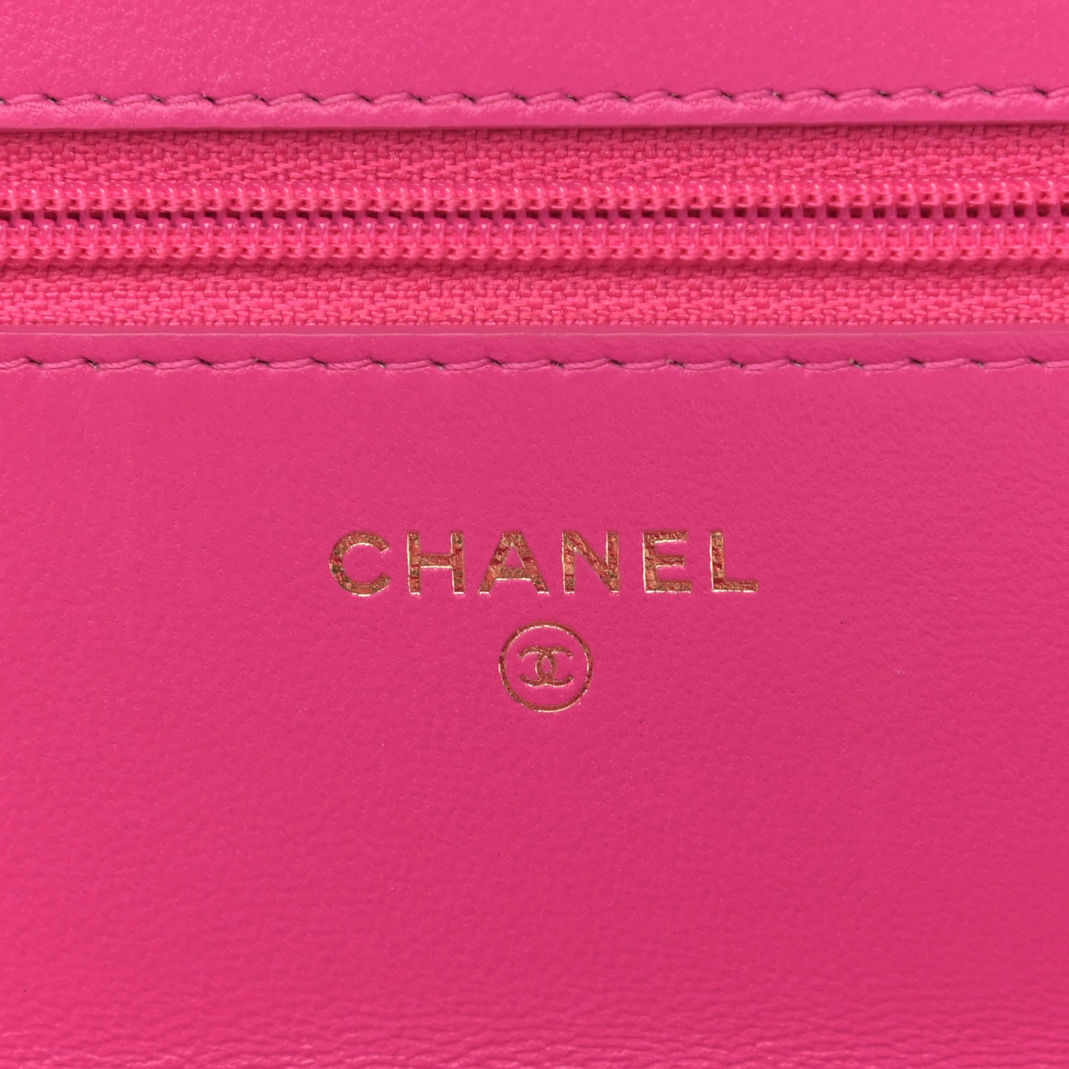 Chanel Wool Tweed Lambskin Quilted Chanel 19 Wallet On Chain WOC and Coin Purse Fuchsia 7 of 13