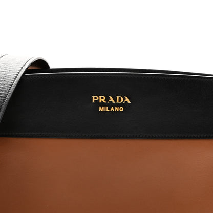 Prada City Calf Esplanade Shoulder Bag  Caramel Black 7 of 9