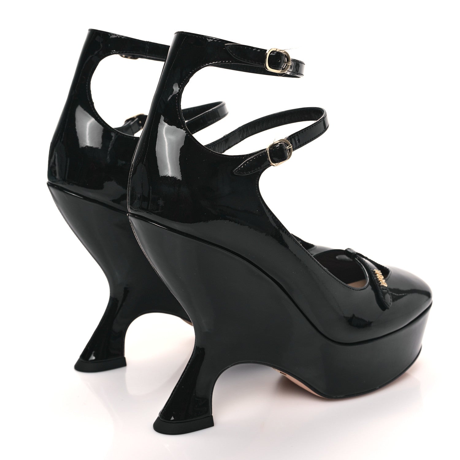 Christian Dior Patent Calfskin Aime Ankle Sandals 39 Black 4 of 12