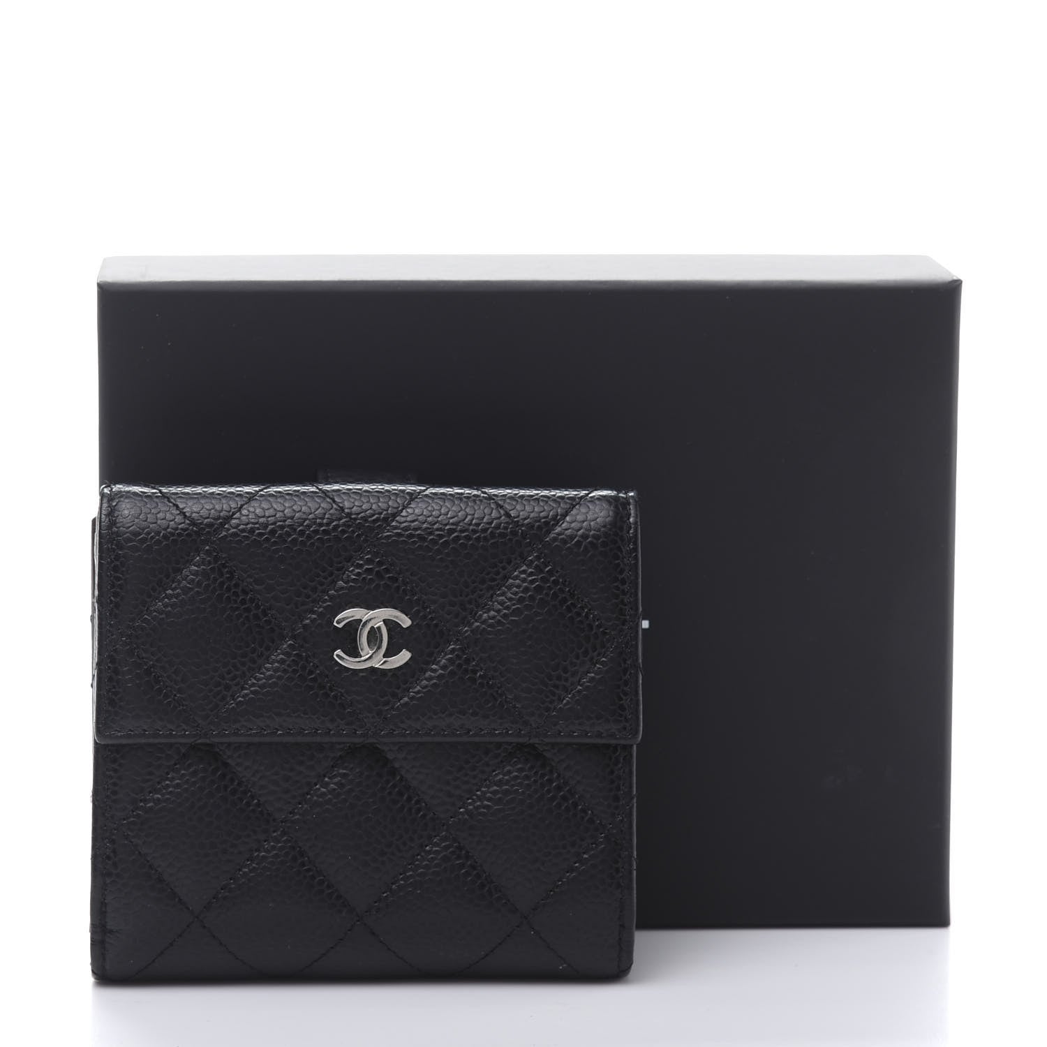 Chanel Caviar Quilted Compact French Flap Wallet Black 10 of 10