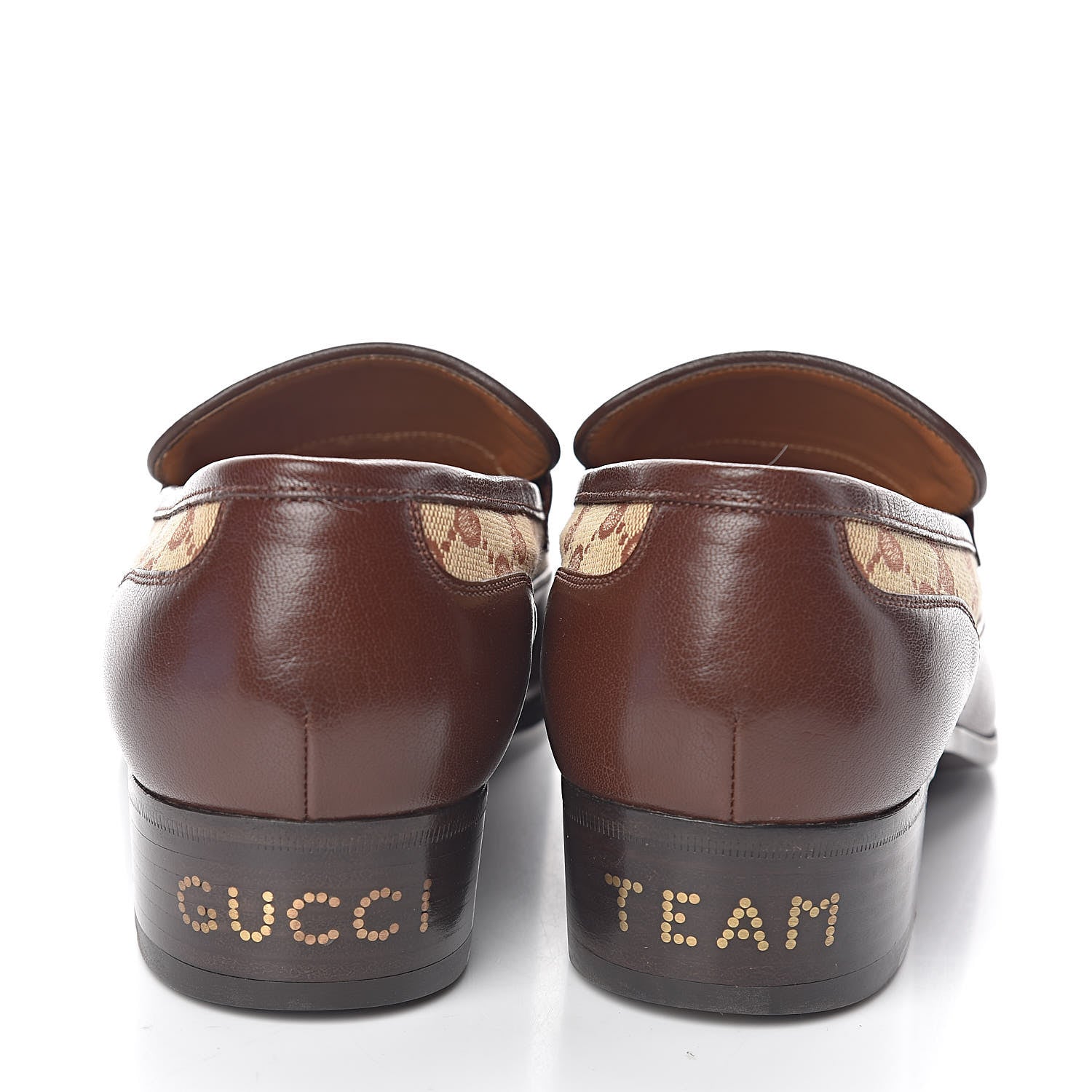 Gucci GG Monogram Goatskin Mens GG Loafers 8 Brown 5 of 9