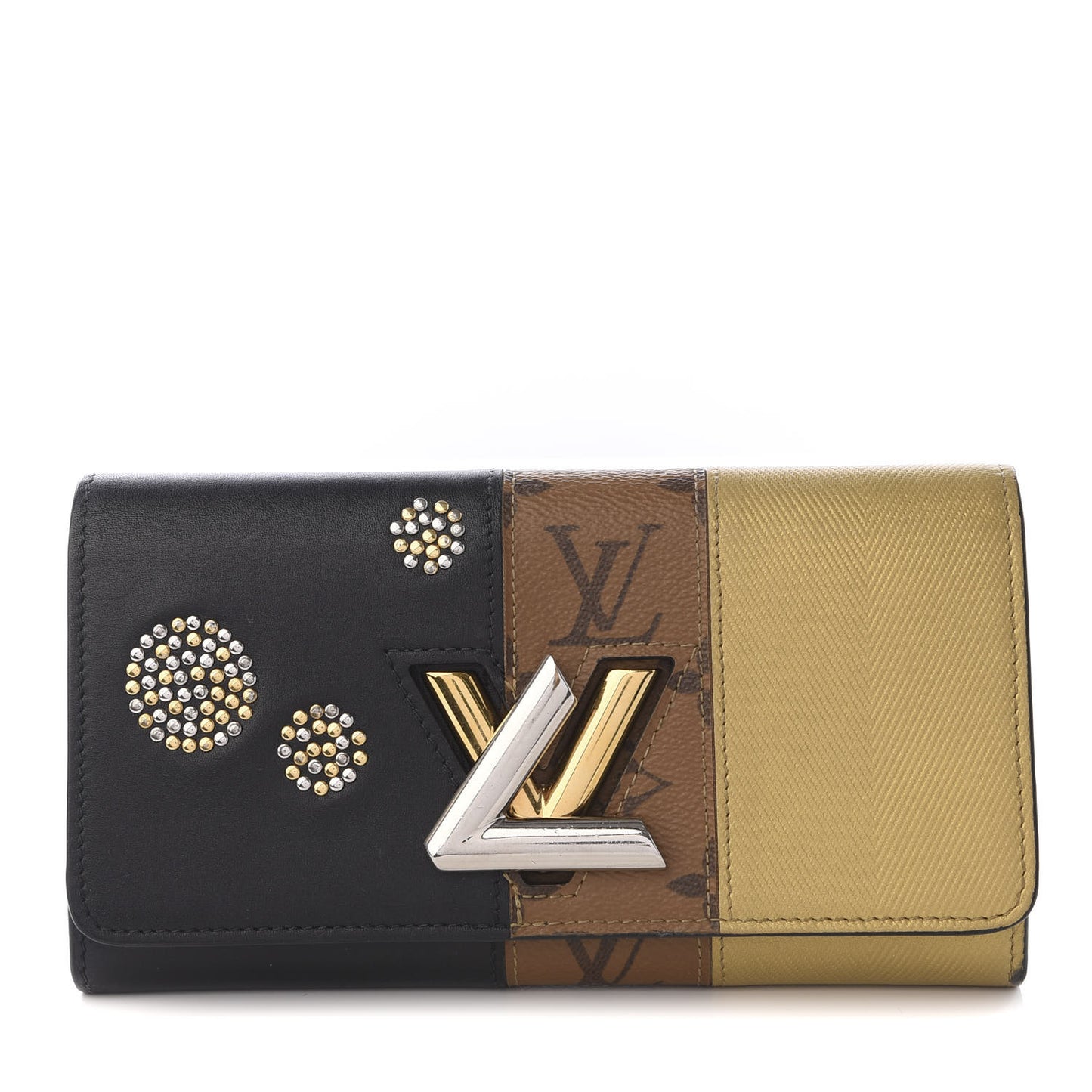 Reverse Monogram Studded Night Lights Twist Wallet