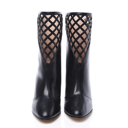Gucci Plume Calfskin Damir Lattice Cutout Boots 36.5 Black 3 of 11