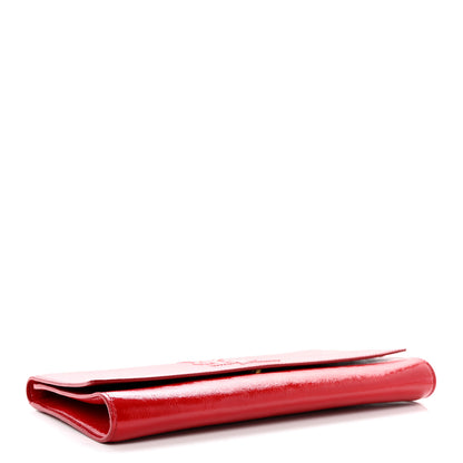Saint Laurent Textured Patent Monogram Large Belle De Jour Clutch Red 4 of 10