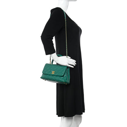 Chanel Caviar Quilted Mini Coco Handle Flap Green 4 of 10