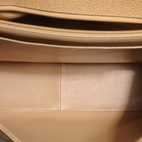 Caviar Jumbo Single Flap Beige