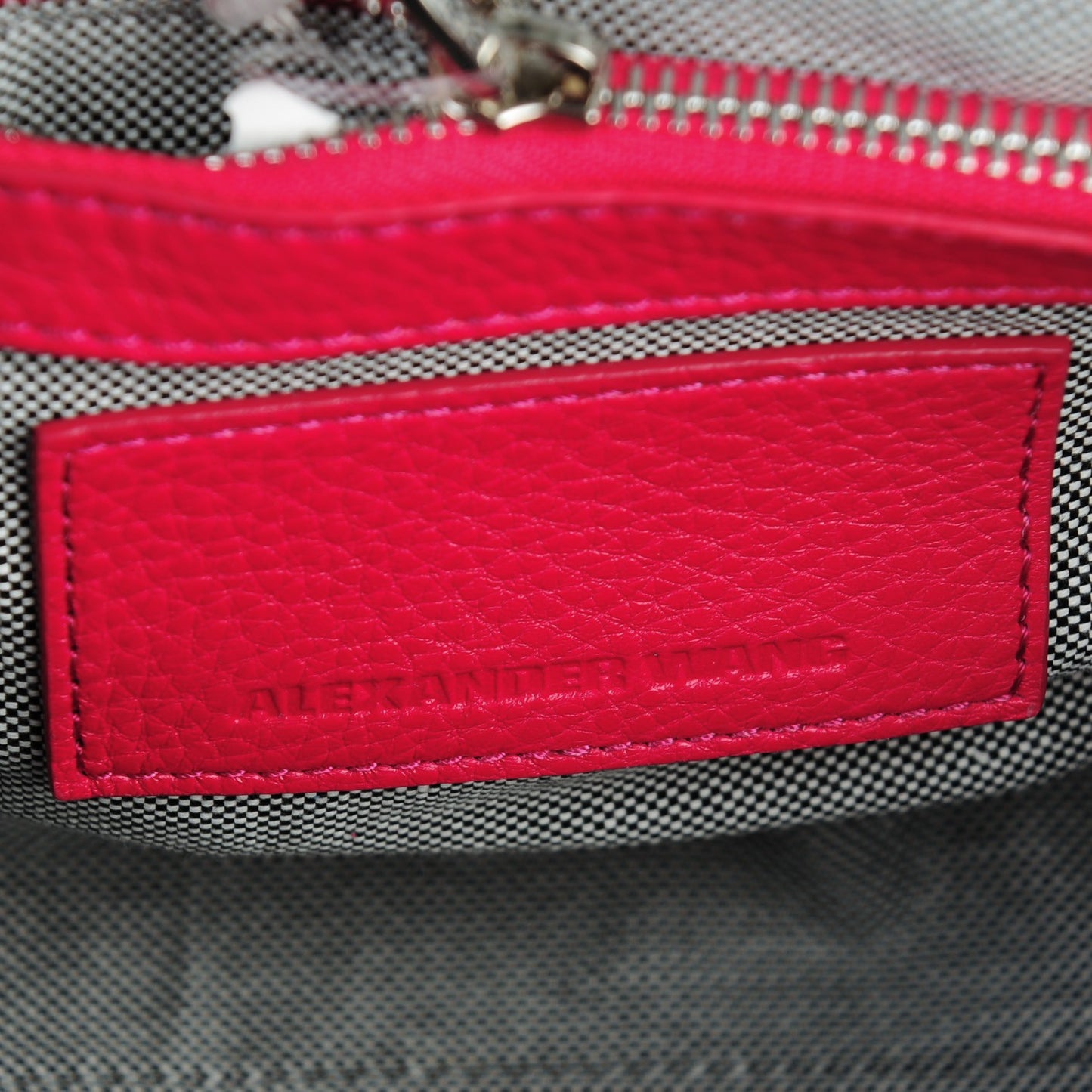 Pebbled Lambskin Mini Rockie Fuchsia Rhodium Hardware