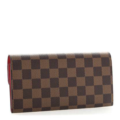 Louis Vuitton Damier Ebene Emilie Wallet Red 3 of 8