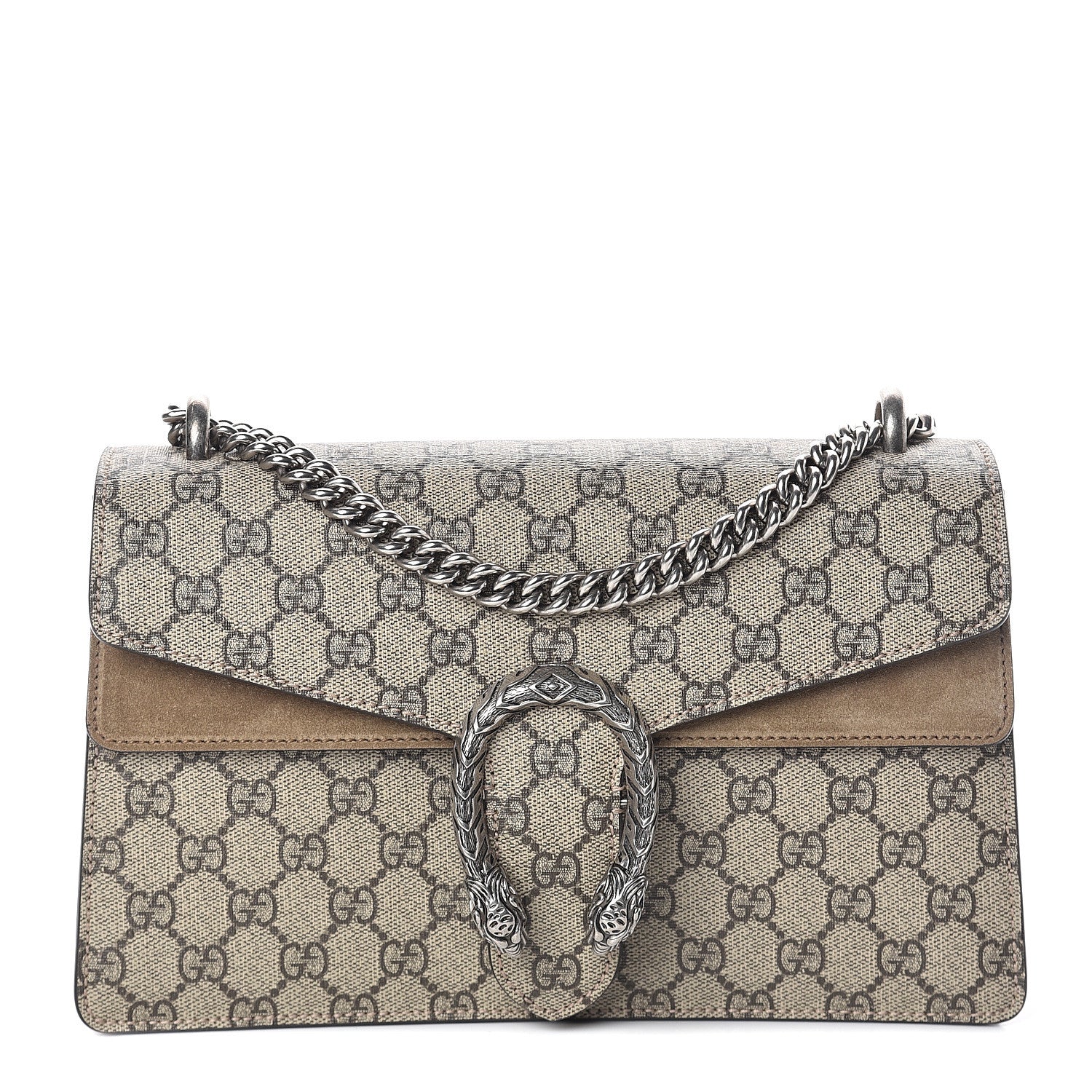 Gucci GG Supreme Monogram Small Dionysus Shoulder Bag Taupe 1 of 8