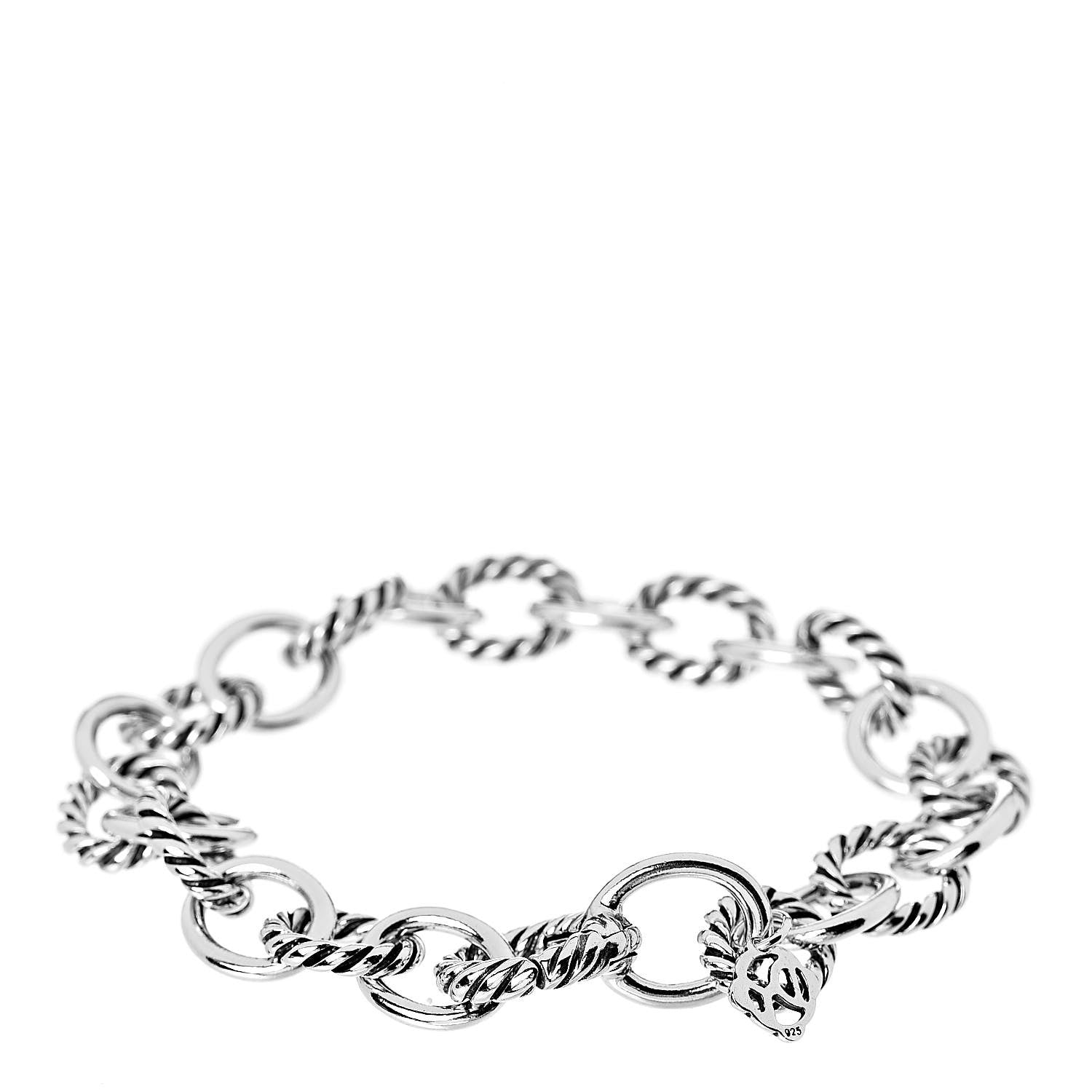 David Yurman Sterling Silver 10mm Medium Oval Link Bracelet 3 of 4
