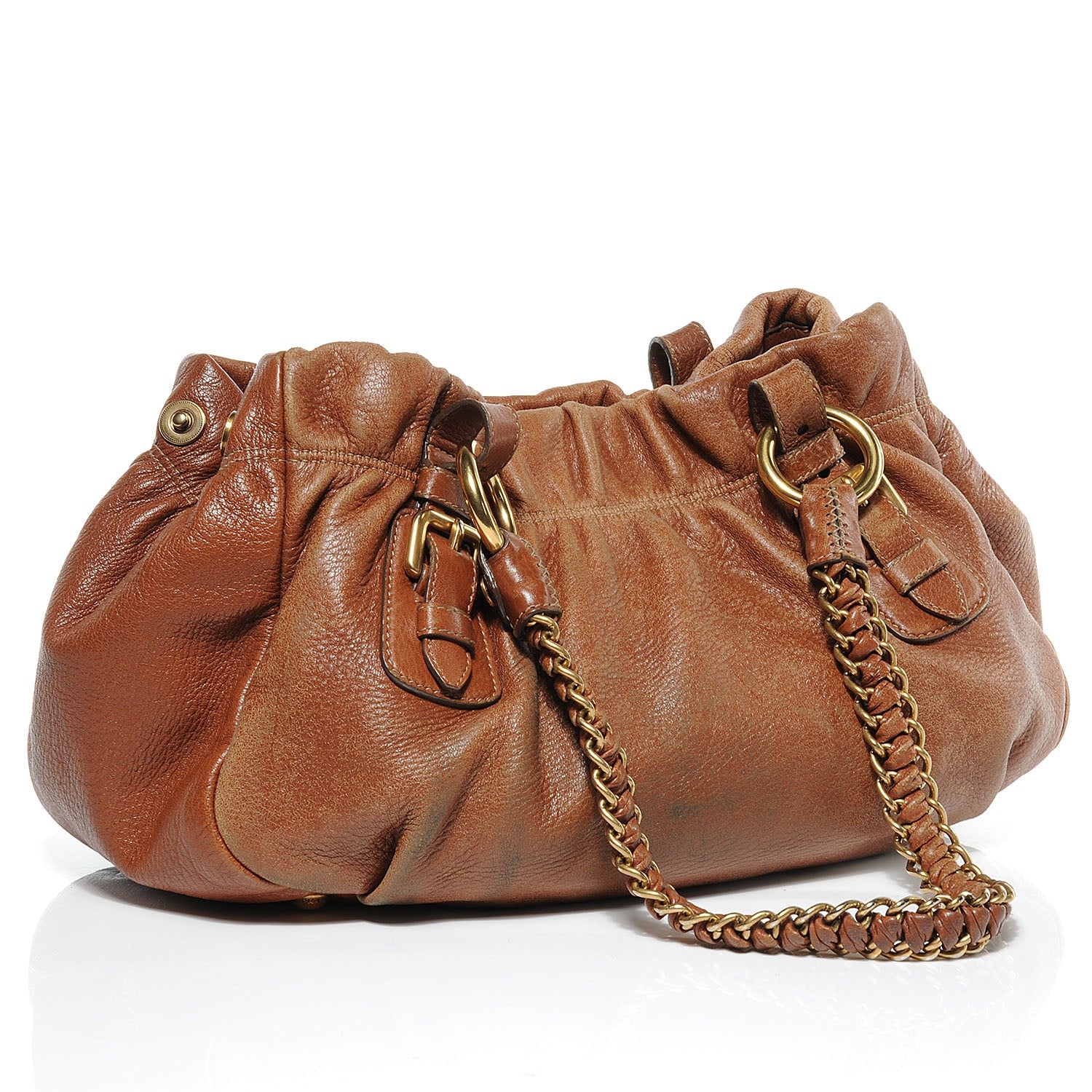 Prada Cervo Lux Chain Hobo Nocciolo 3 of 8