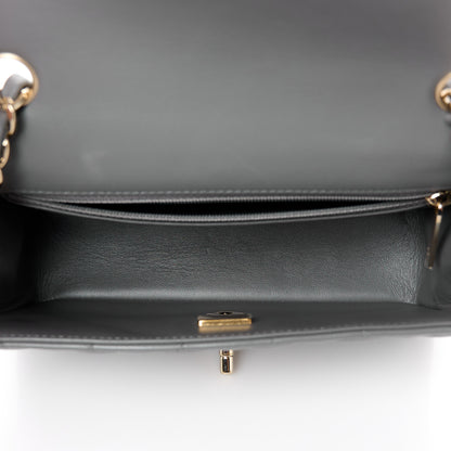 Chanel Lambskin Quilted Mini Rectangular Flap Dark Grey 5 of 12