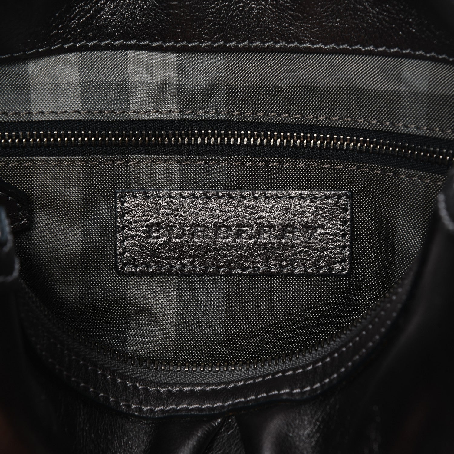 Burberry Metallic Calfskin Small Pilgrim Bowling Bag Anthracite 6 of 8
