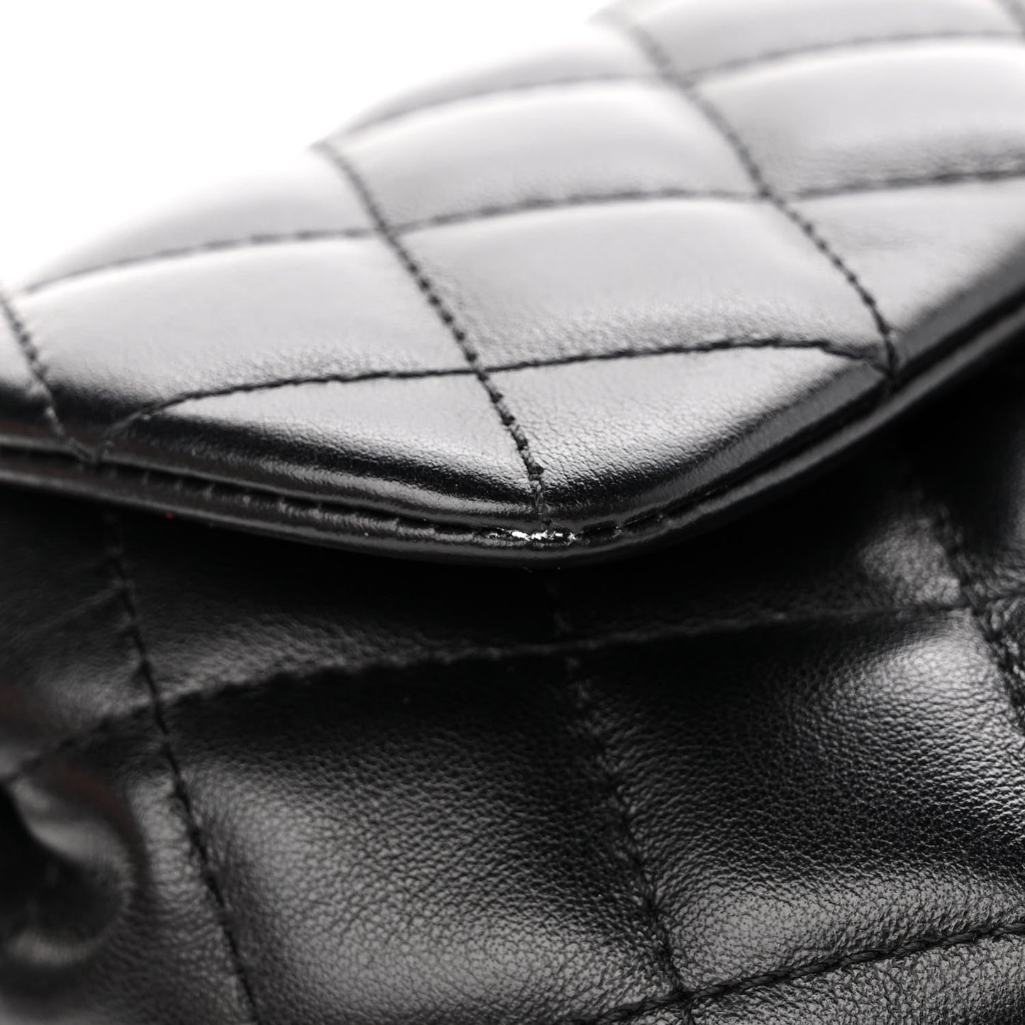 Calfskin Quilted CC Uniform Flap Belt Bag Black
