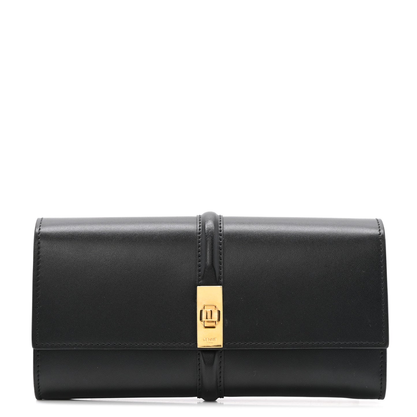 Satinated Calfskin 16 Large Wallet Black
