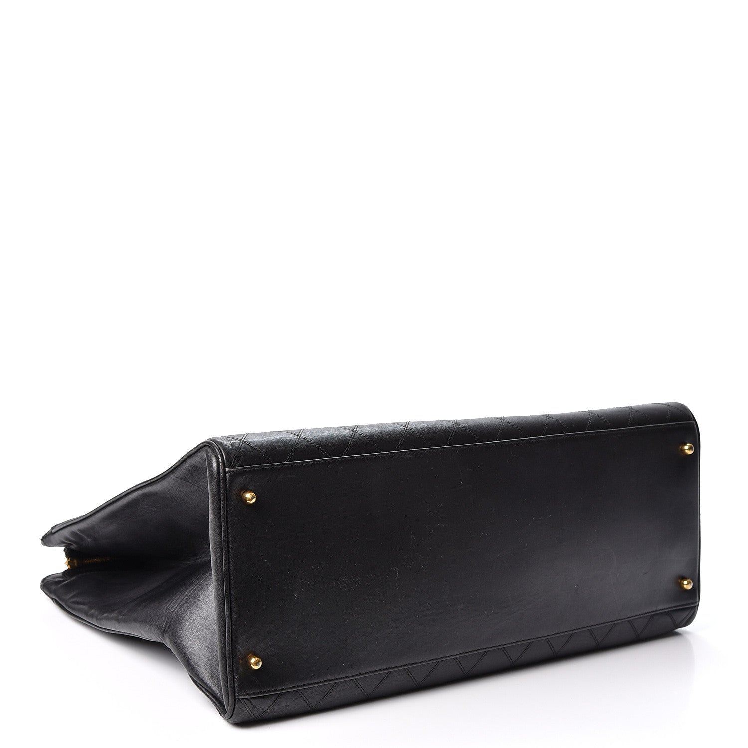 Chanel Calfskin Stitched XL Weekender Black 3 of 9