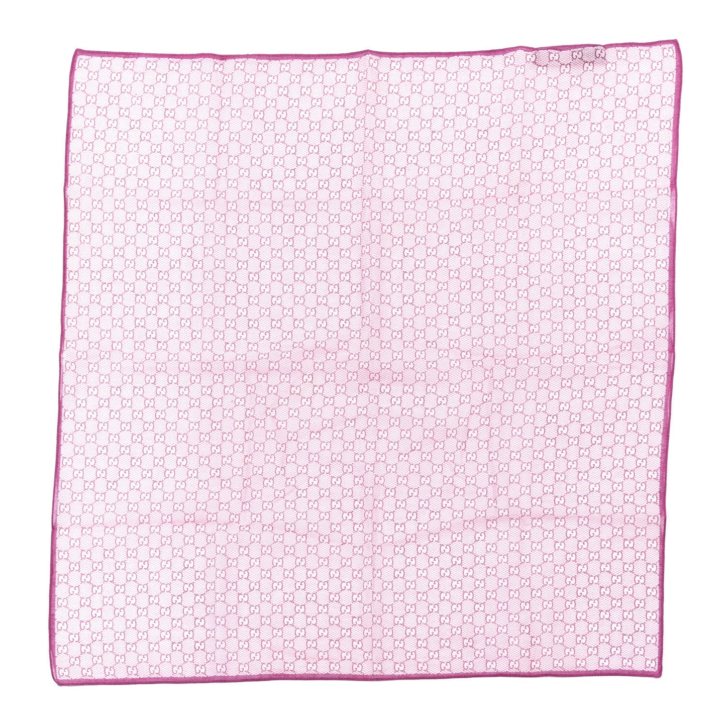 Cotton Monogram Pocket Square Pink