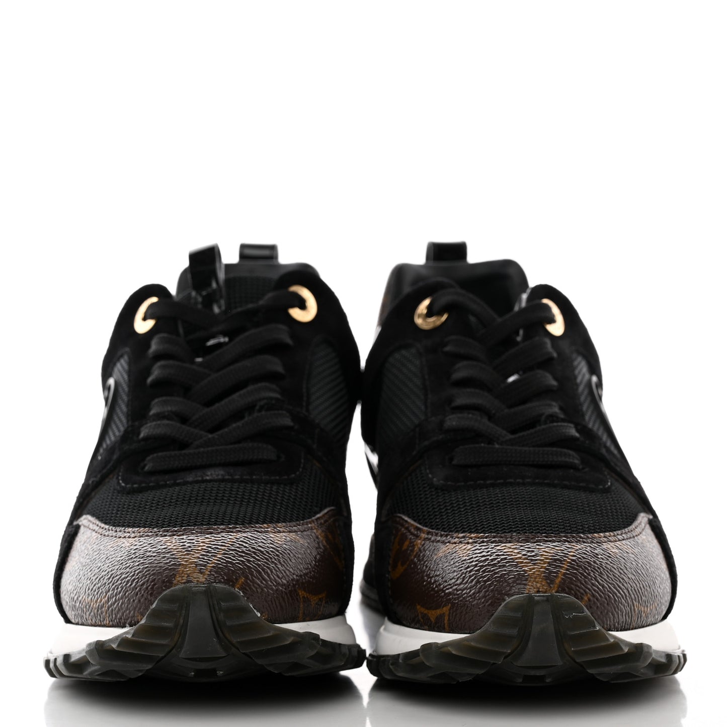 Suede Monogram Run Away Sneakers 36.5 Black