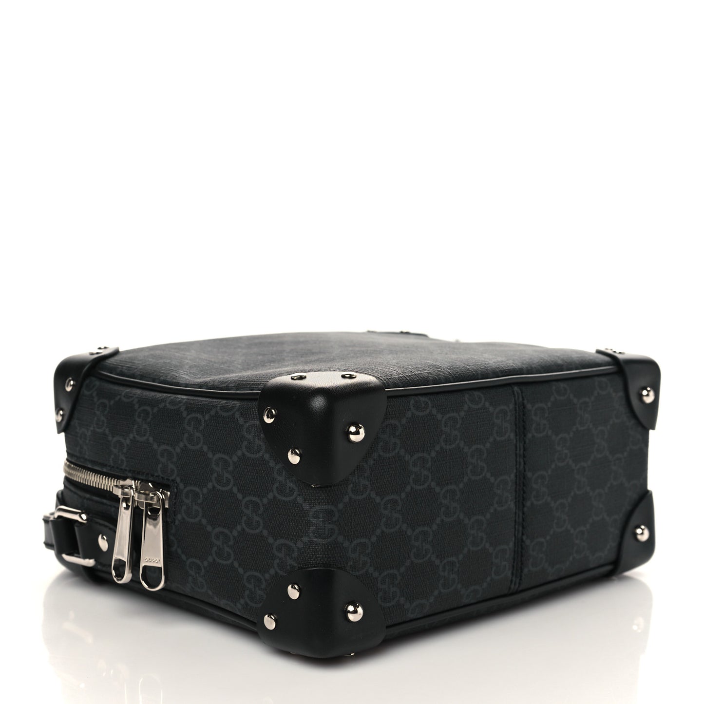 GG Supreme Monogram Selleria Calfskin Square Messenger Bag Black
