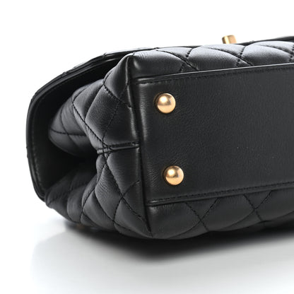 Chanel Calfskin Strass Quilted Mini Coco Handle Flap Black 8 of 10