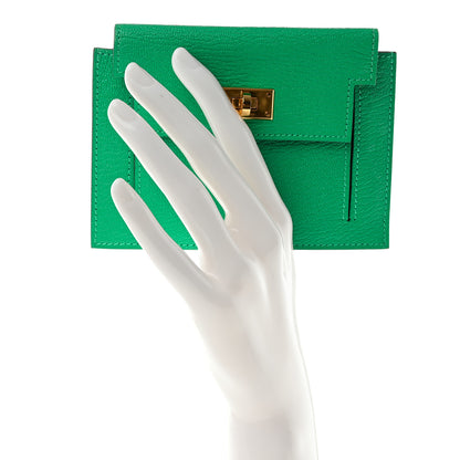 Hermes Chevre Mysore Kelly Pocket Compact Wallet Menthe 2 of 8