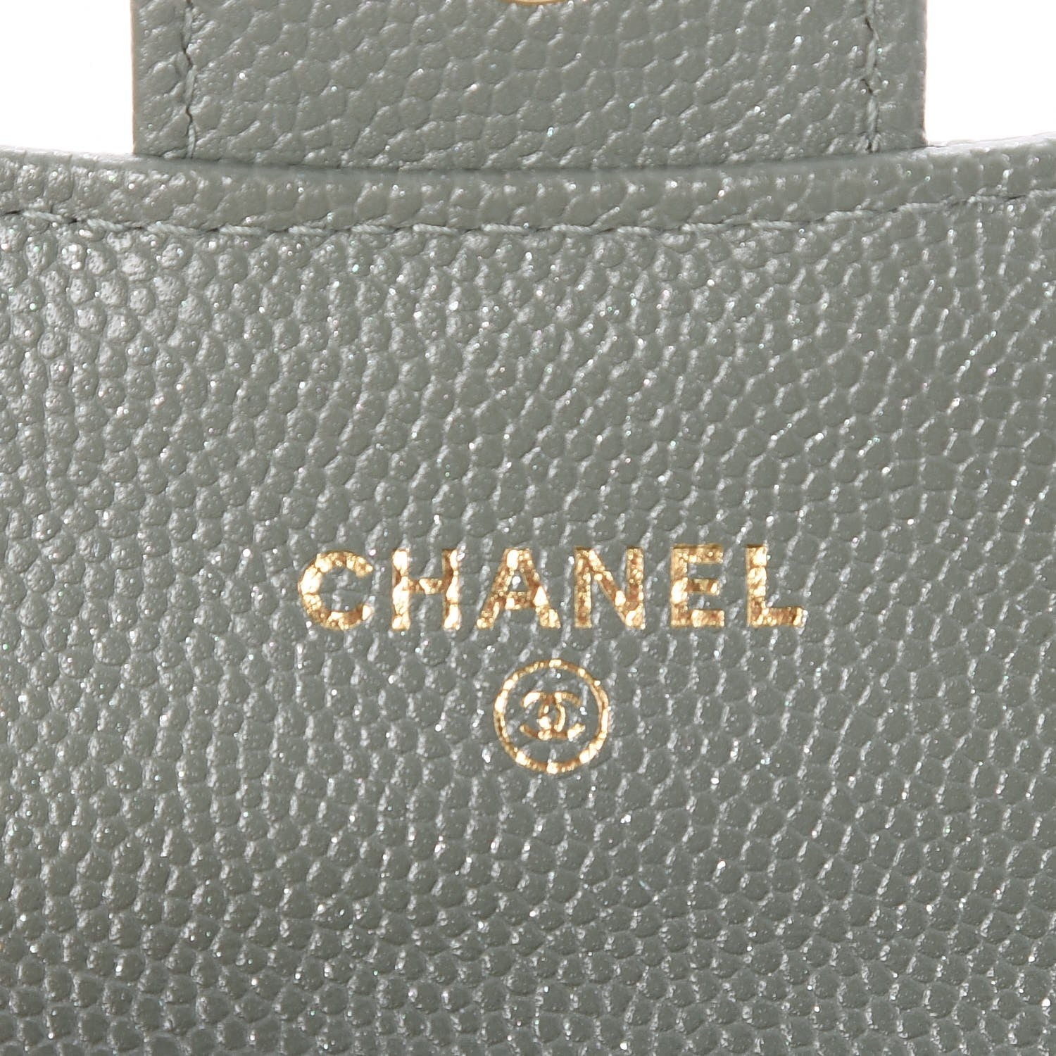 Chanel Iridescent Caviar Quilted Flap Card Holder Green 7 of 9