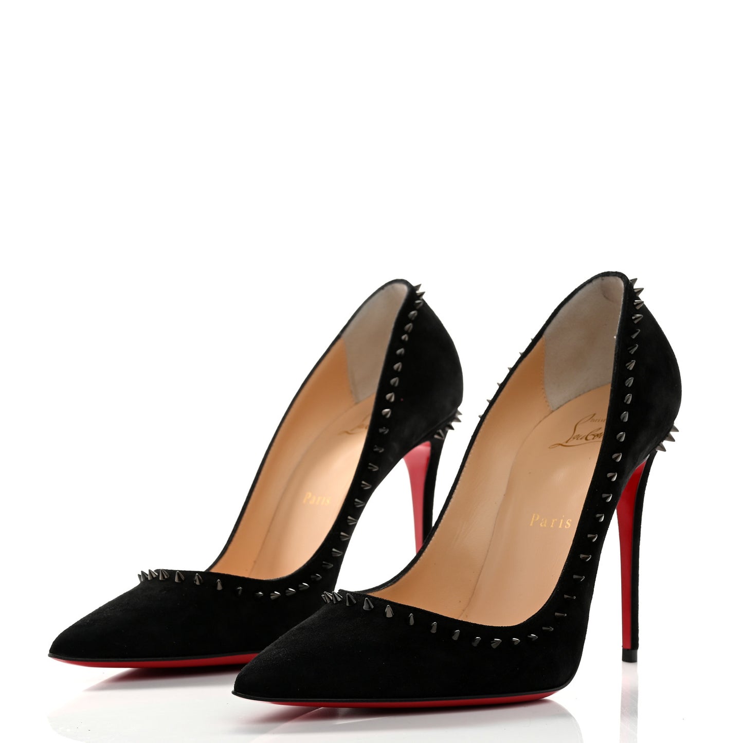Suede Studded Anjalina 100 Pumps 38.5 Black