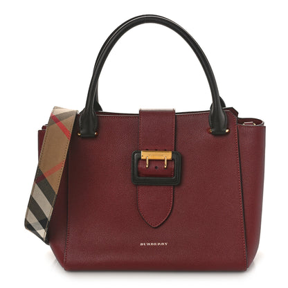 Burberry Soft Grain Medium Buckle Tote Dark Plum 1 of 8