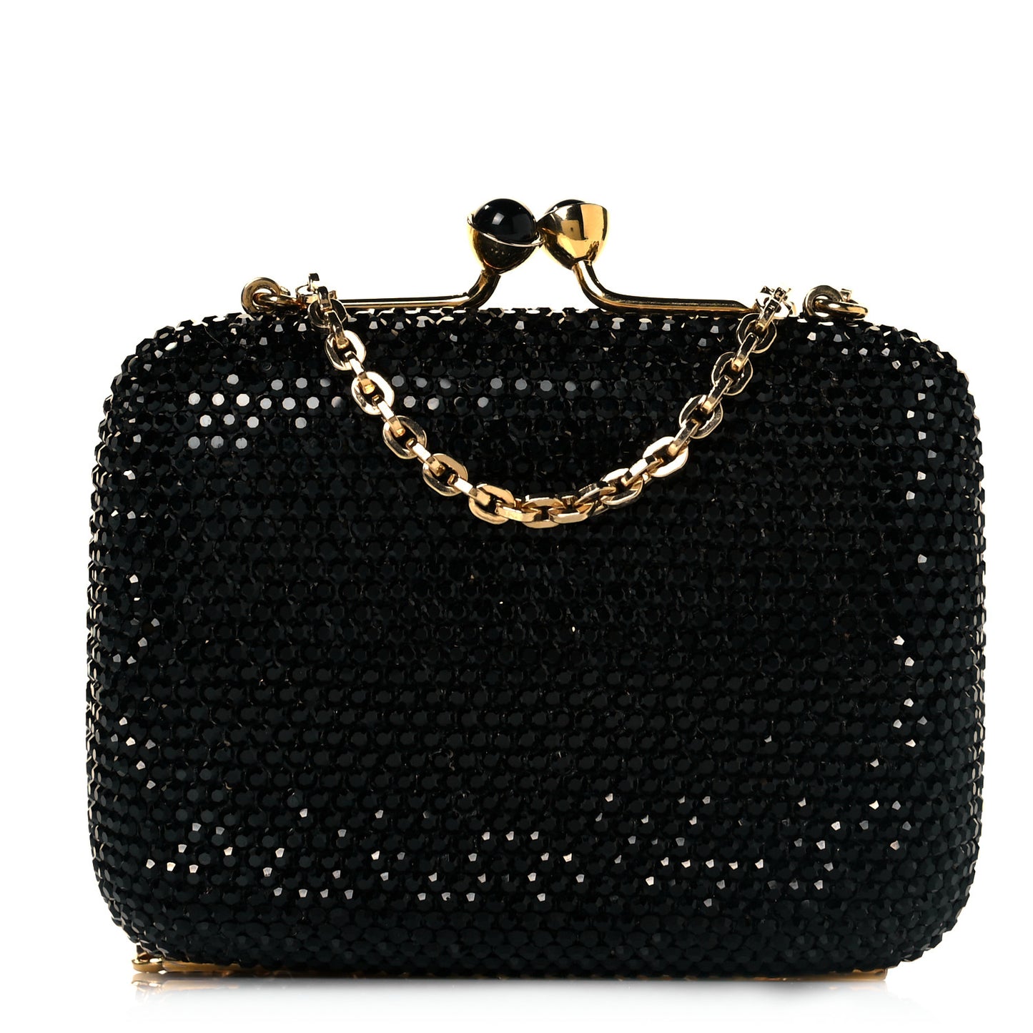 Swarovski Crystal Minaudiere Clutch Black