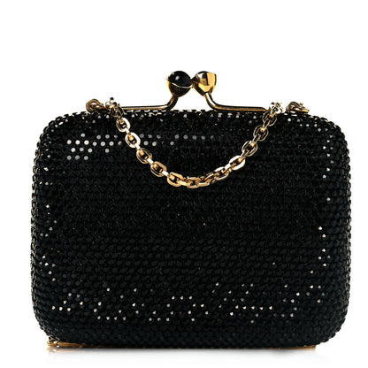 Judith Leiber Swarovski Crystal Minaudiere Clutch Black 1 of 9