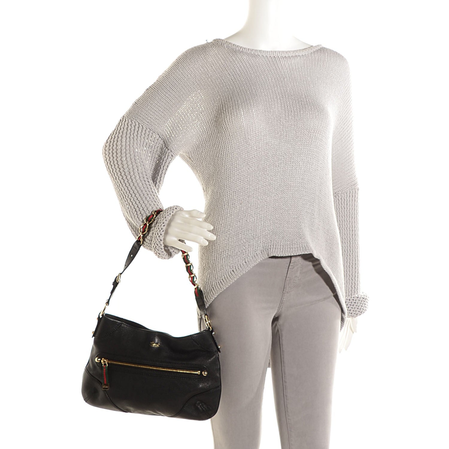 Gucci Leather Small Capri Shoulder Bag Black 2 of 7