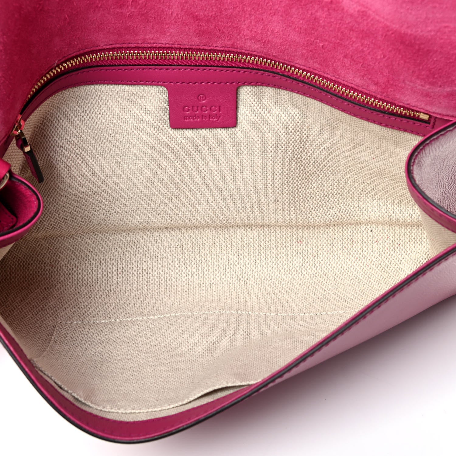 Gucci Soft Patent Medium Soho Clutch Bright Bougainvillea 8 of 8