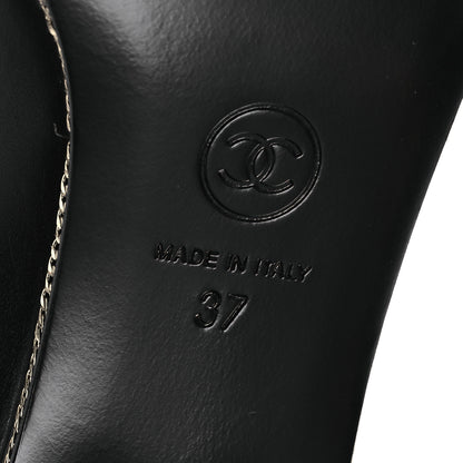 Chanel Lambskin Patent Cap Toe CC Pumps 37 Black 12 of 13