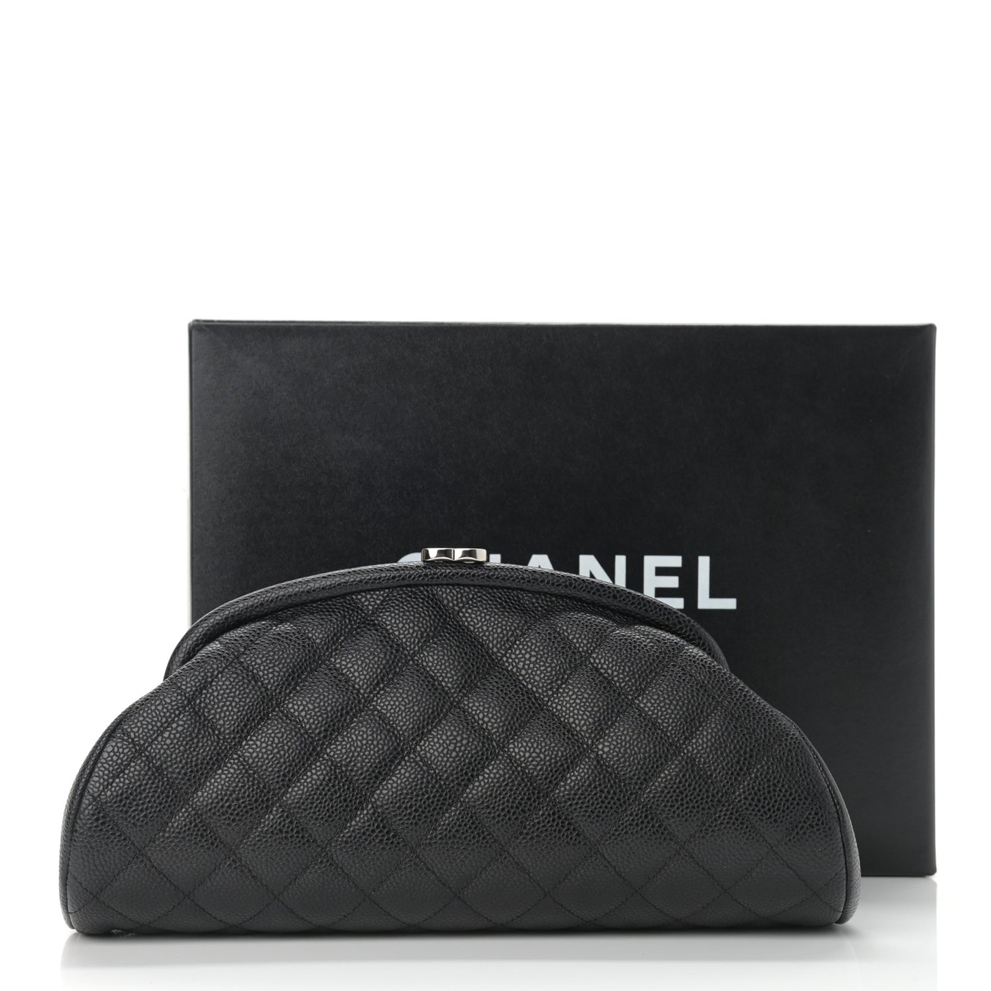 Caviar Quilted Timeless Clutch Black