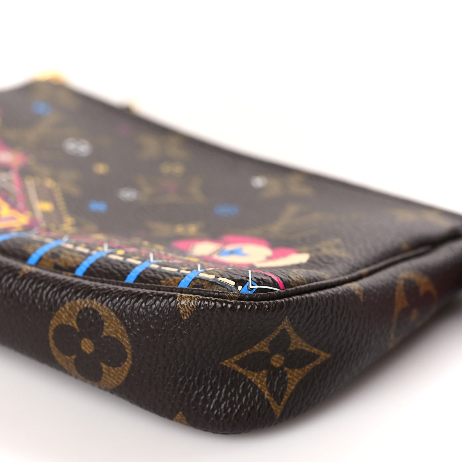 Louis Vuitton Monogram 2020 Christmas Animation Roller Coaster Mini Pochette Accessories Pivoine 9 of 9