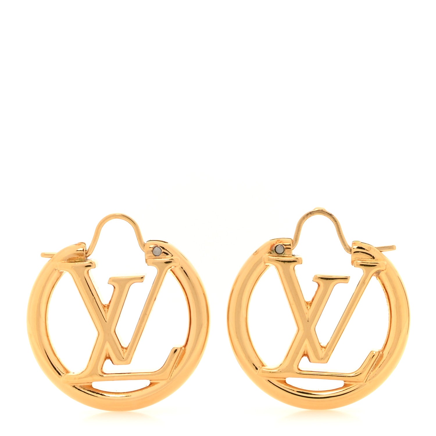 Louis Vuitton Metal Small Louise Hoop Earrings Gold 1 of 5