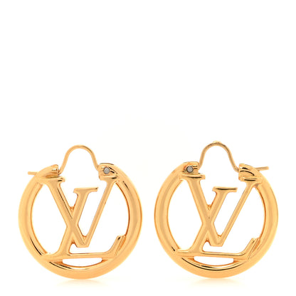 Louis Vuitton Metal Small Louise Hoop Earrings Gold 1 of 5
