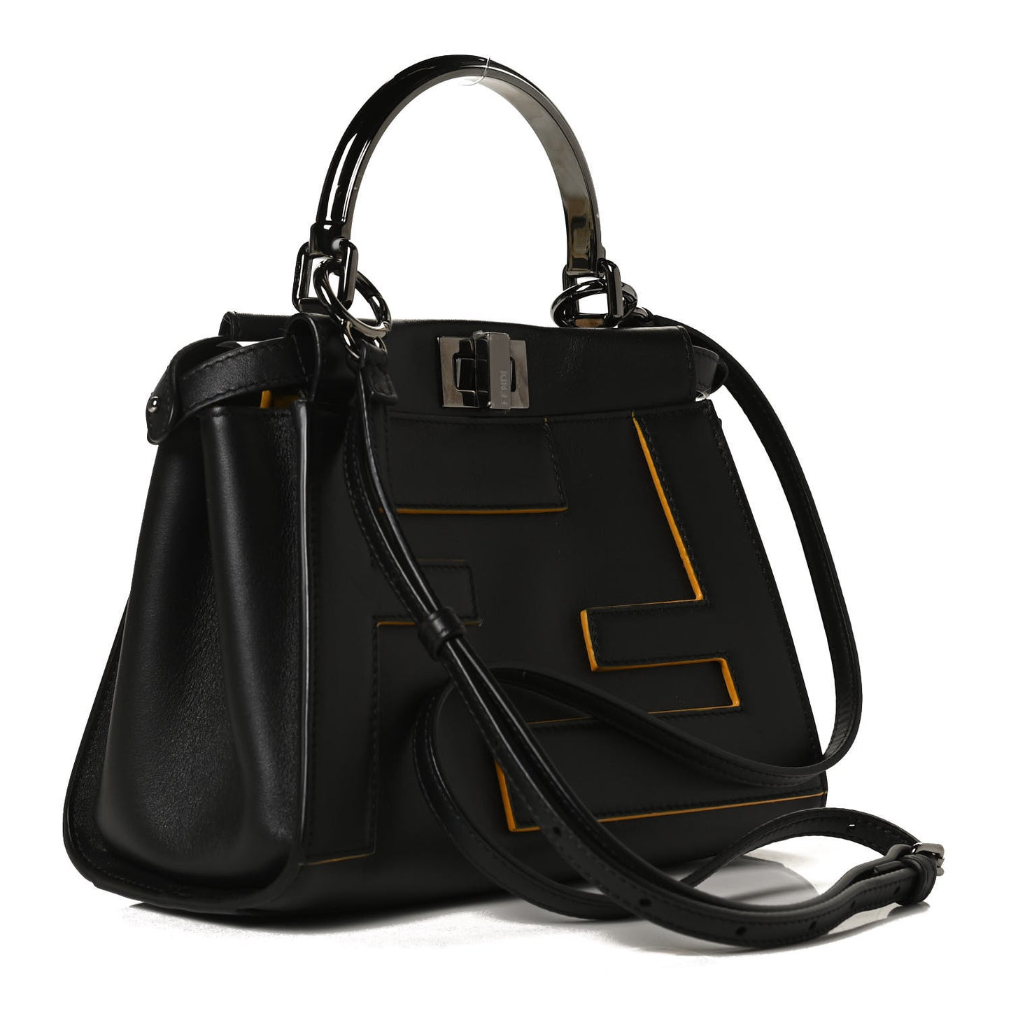 Nappa FF Mini Peekaboo Iconic Satchel Black Sunflower