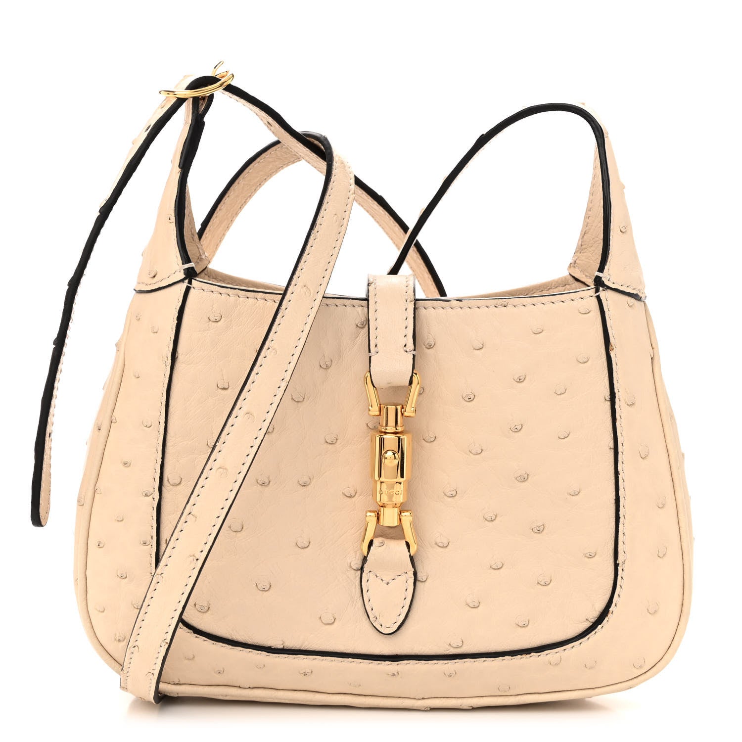 Gucci Ostrich Mini Jackie 1961 Hobo Ivoire 1 of 9