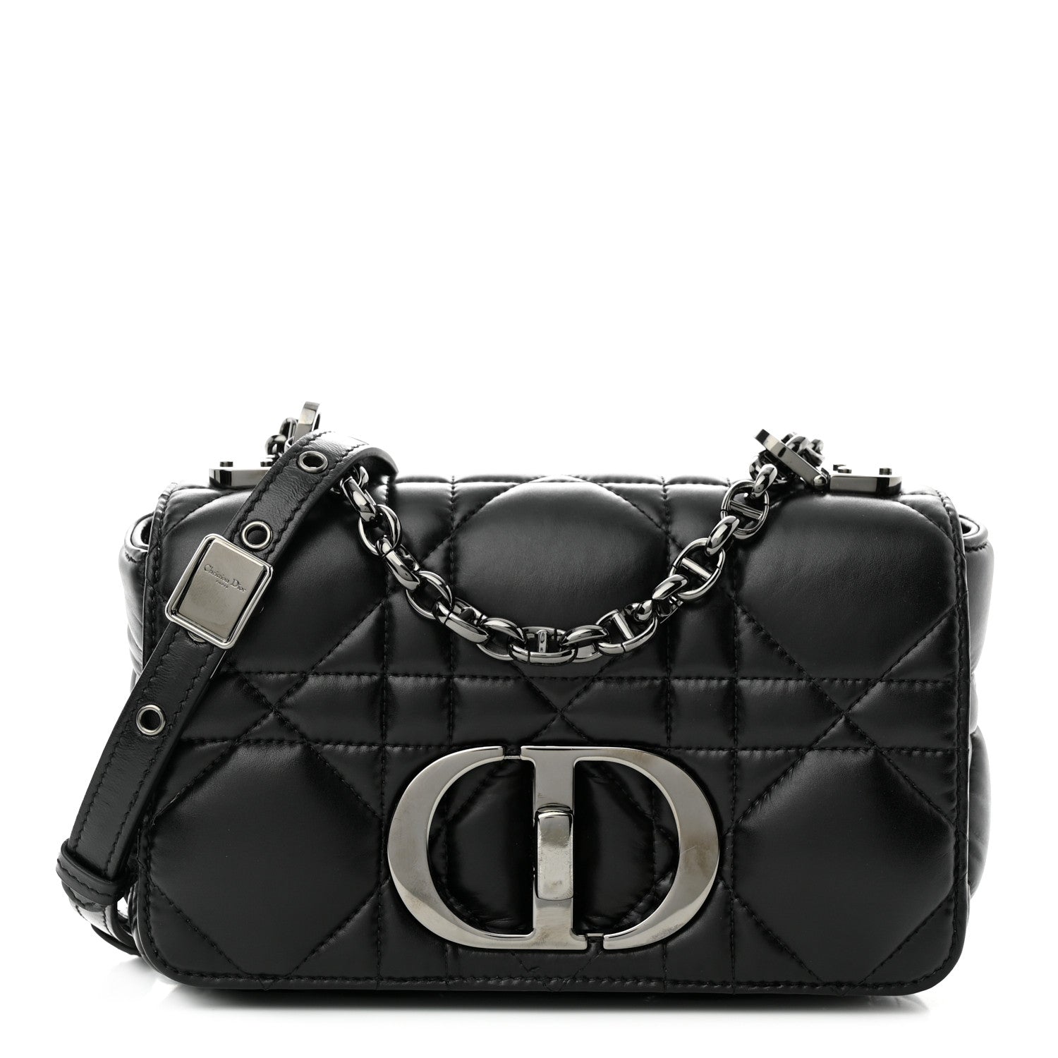 Christian Dior Calfskin Macrocannage Small Caro Bag Black 1 of 10