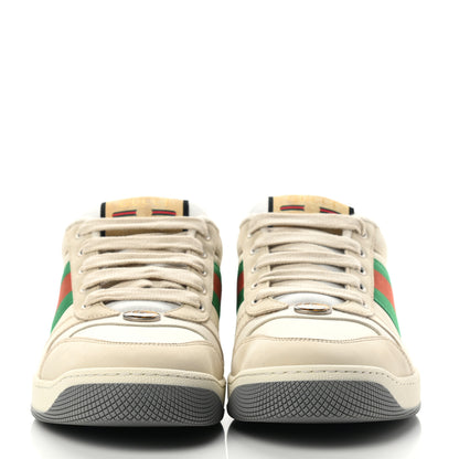 Gucci Nylon Nubuck Web Womens Screener Sneakers 39.5 Mystic White Dusty Milk 2 of 12