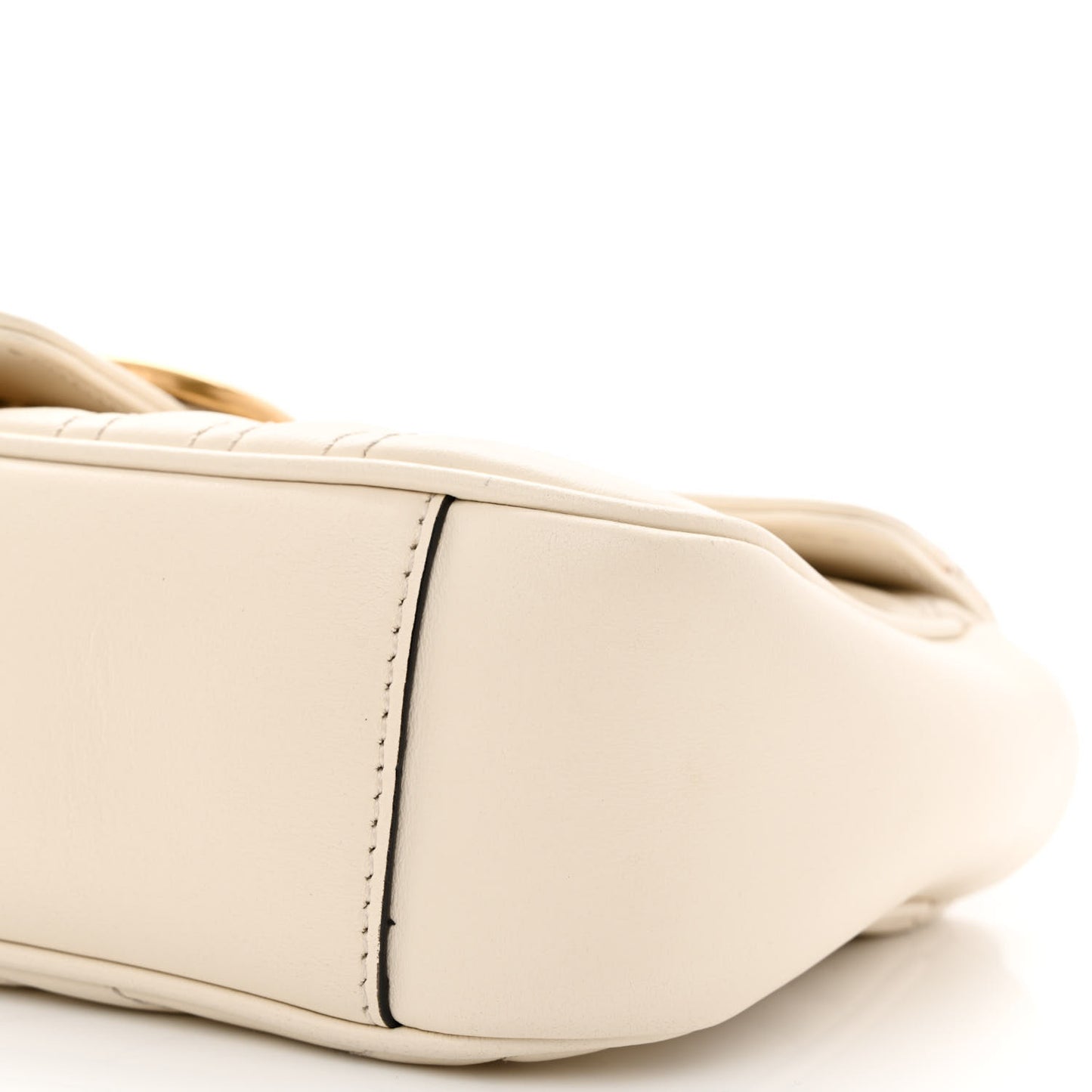 Calfskin Matelasse Mini GG Marmont Shoulder Bag White