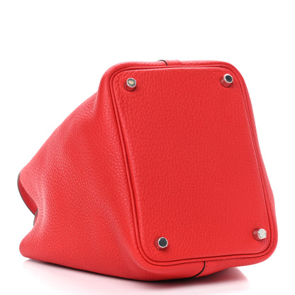 Hermes Taurillon Clemence Picotin Lock 18 PM Rouge De Coeur 4 of 9
