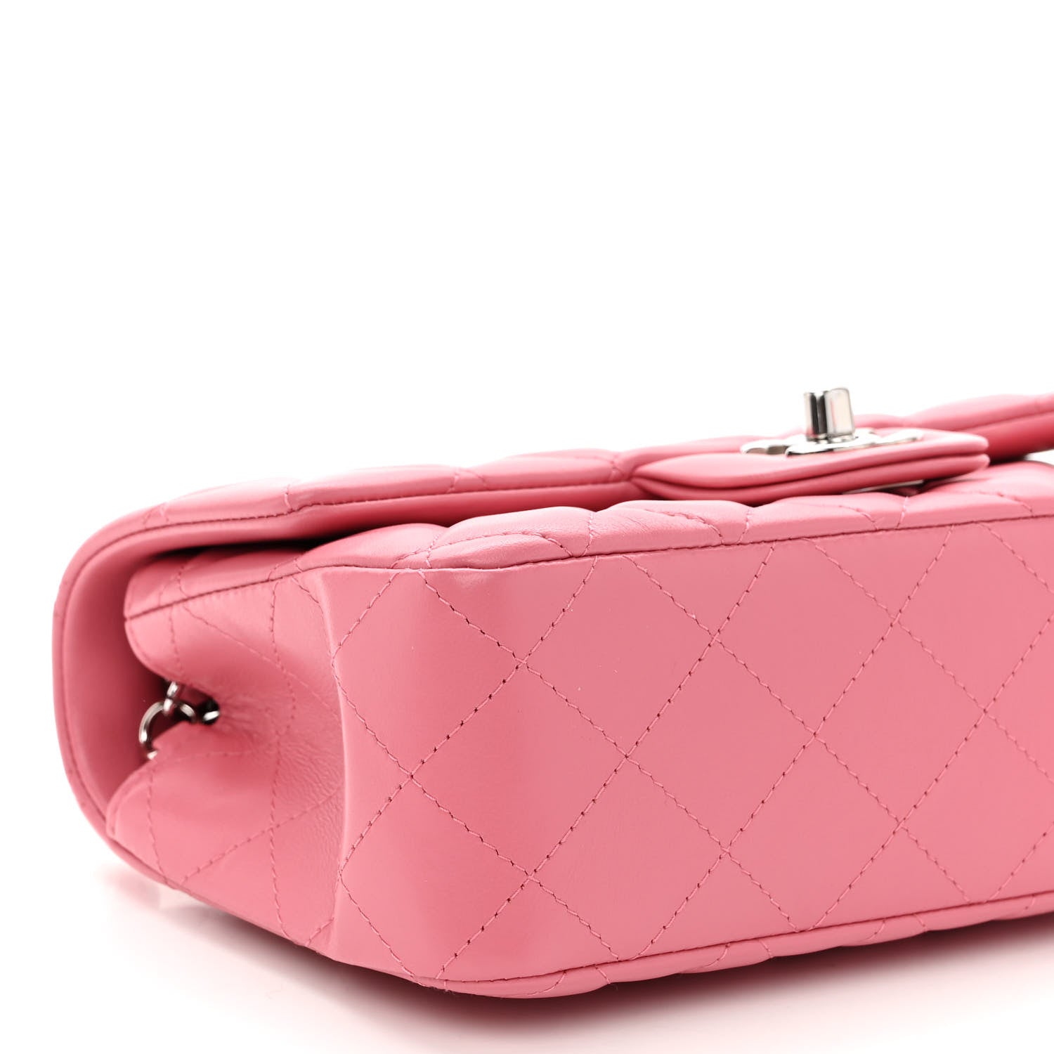 Chanel Lambskin Quilted Mini Rectangular Flap Pink 9 of 10