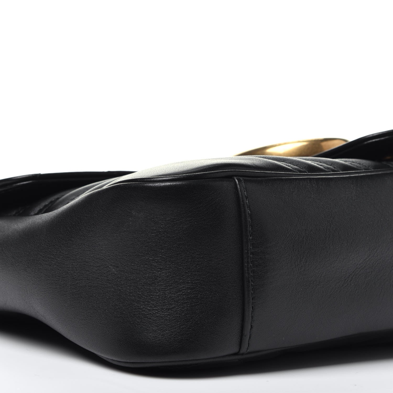 Gucci Calfskin Matelasse Medium GG Marmont Shoulder Bag Black 8 of 9